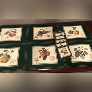 Pimpernel cork backed Placemats & Coasters Set Royal Horticultural Society Fruit